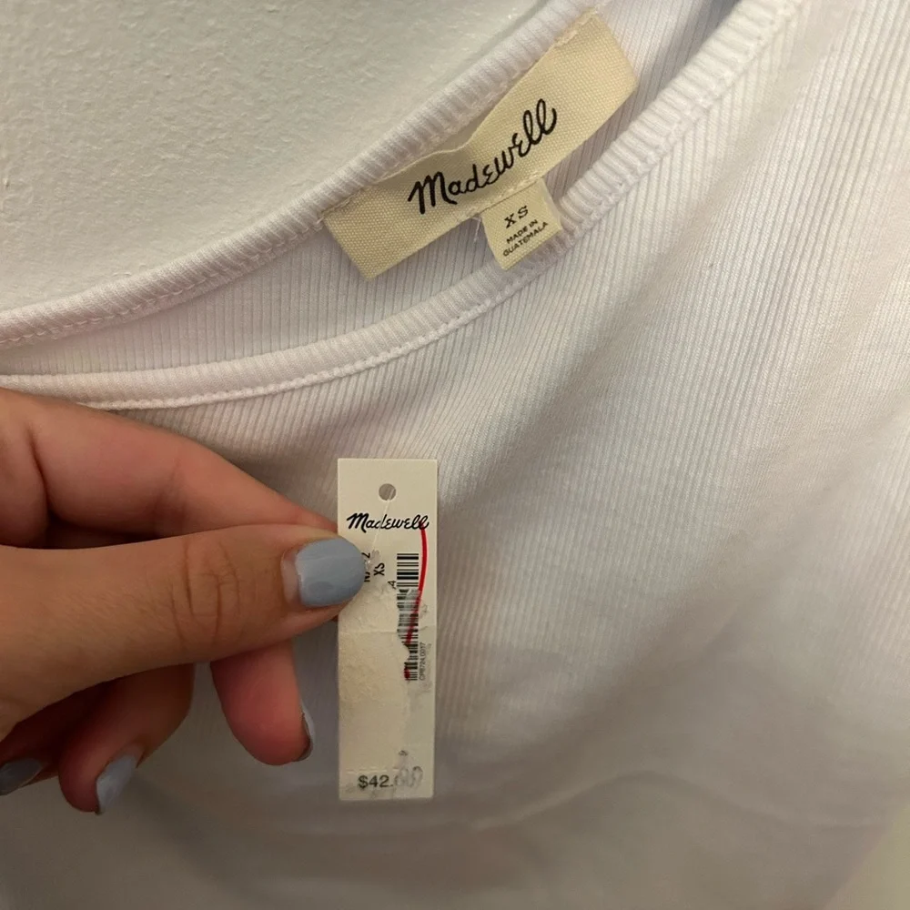 NWT Madewell Supima® Rib One-Shoulder Tank - Picture 7 of 8